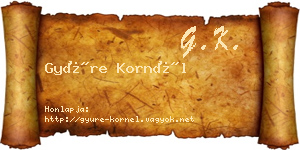 Gyüre Kornél névjegykártya
